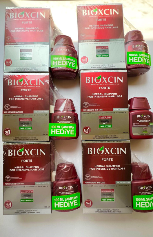 شامپو ضد ریزش و تقویت مو گیاهی بیوکسین BIOXCIN اصل مدل فورت قرمز حجم 300 میل + هدیه ۱۰۰ میل مناسب انواع مو