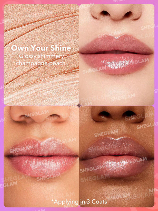 رژ لب خیس آینه ای شیگلم مدل Mirror hight shine lipstick رنگ own your shine