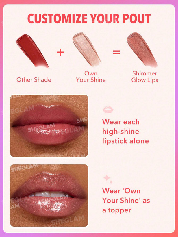 رژ لب خیس آینه ای شیگلم مدل Mirror hight shine lipstick رنگ own your shine