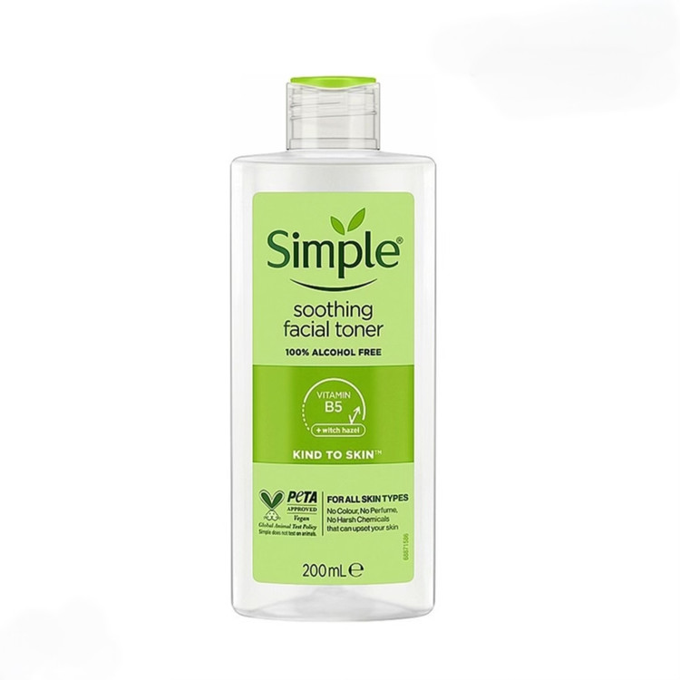 تونر آرامش بخش صورت سیمپل simple مدل Soothing Facial Toner مناسب انواع پوست حجم 200 میل