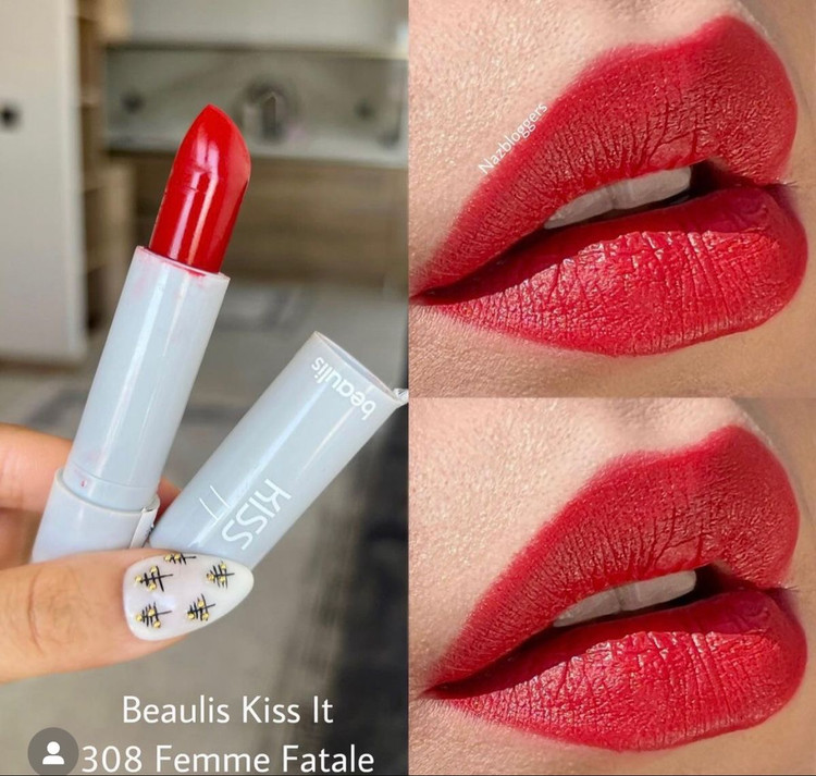 رژلب بیولیس مدل Kiss it رنگ Femme Fatale 308