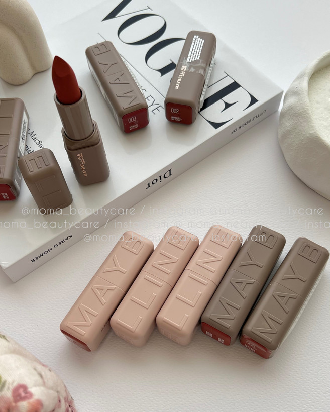 رژ لب براق ستین(satin) سرمی میبلین شماره 106 Maybe It’s Soft