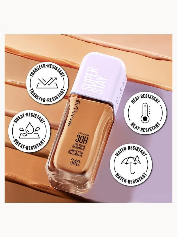 کرم پودر شماره 118 لومی مات Maybelline مدل سوپر استی 30 ساعته